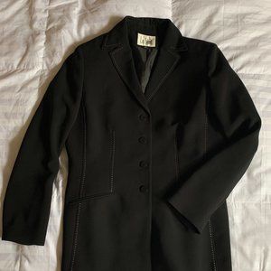 Le suit vintage black 3 button bar jacket blazer M, L, US 8 10